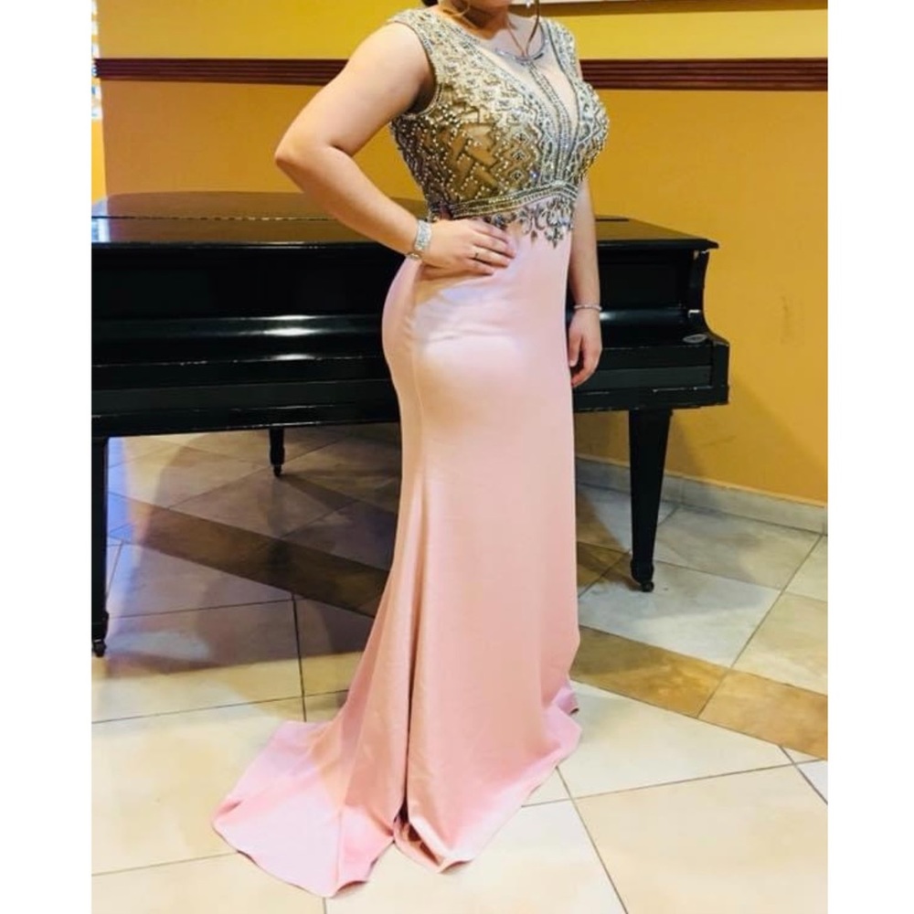 Pink & Silver Rhinestone Gown